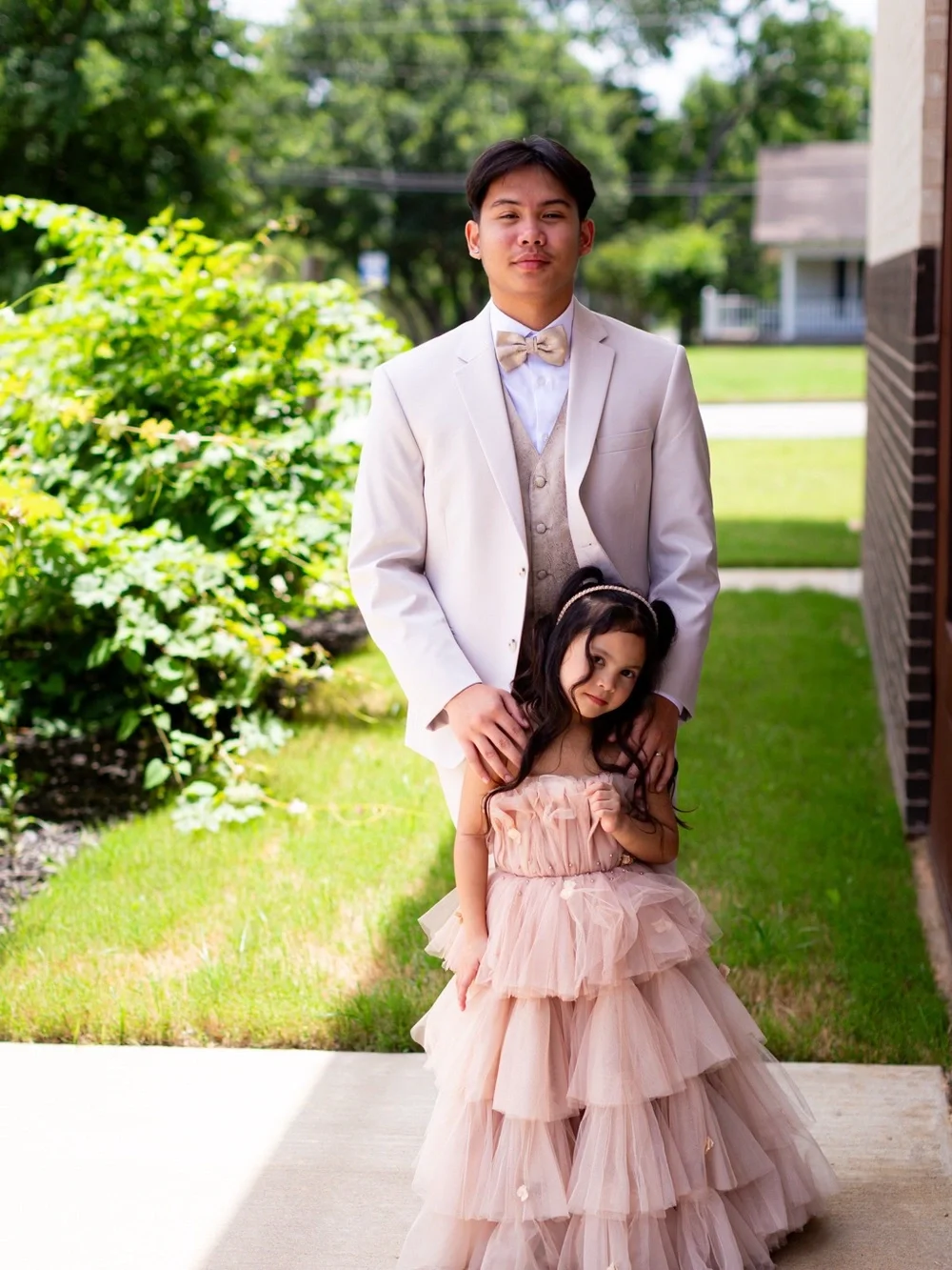 Customized Girls' Pink Tulle Layered Party Dress with Ruffled Bodice